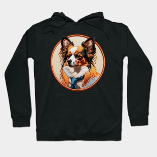 Business Papillon Embroidered Patch Hoodie